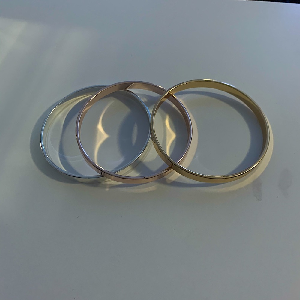 3 metals bangle set